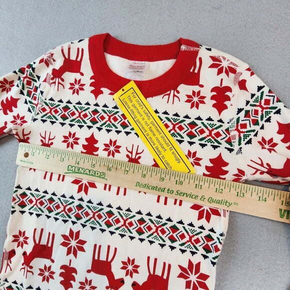 Hanna‎ Andersson Dear Deer Reindeer Organic Pajama Top Unisex 150 (U.S. 12) NEW - Picture 7 of 11